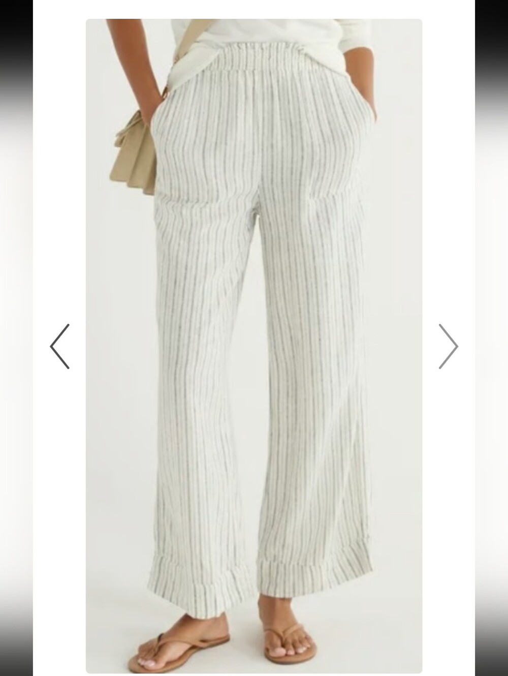 Time and Tru Cream  Striped Wide Leg Pants